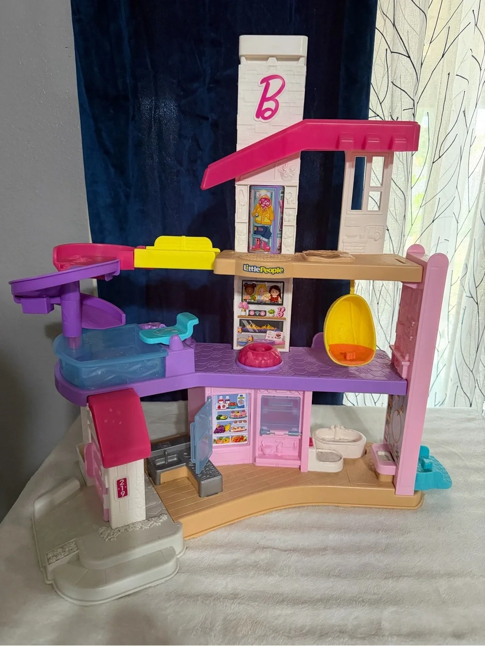 Little People Multi-Level Doll Playset in Pink & Purple by Fisher-Price